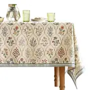 Floral Tablecloth Square TablesLinen Table Cloth with Colorful Flowers PatternHe