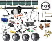 1020mm Rear Axle 72V 1500W Differential Motor 8" Wheels Front Steering Assembly