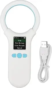 Pet Microchip Scanner, 500 Records Data Storage Pet Microchip Reader, Animal ID Tag Scanner, Handheld Scanner Animal Tag Reader, Pet Chip ID Scanner for Animal