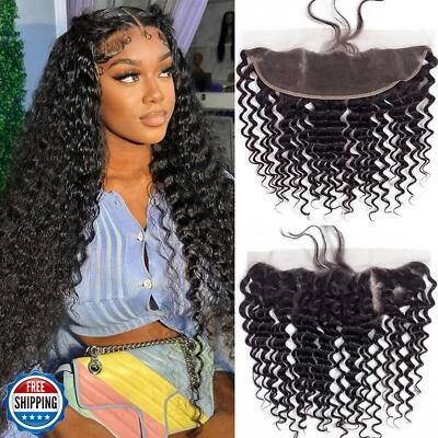 Lace Frontal Closure Deep Wave 13x4 Ear to Ear Frontal HD Lace 10 Inch Brazil