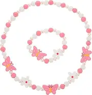 [GAROZATION] Girls' Jewelry Collection Butterfly Necklace Bracelet Set Charm Bracelet Kit Boys and Girls Toys