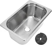 320 X 180 X 130mm RV Sink 304 Stainless Steel Versatile Square Kitchen Bathroom Wash Sink with 40mm Outlet for Caravan Motorhome Boat Ideal for Multiple Scenarios and Efficient Use