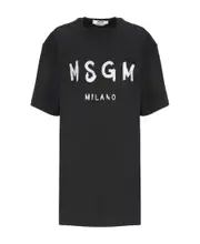 MSGM Logo Printed T-Shirt Dress S,XS Black