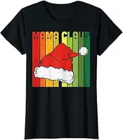 [X.Style] Womens Mama Claus Christmas Red White Plaid Santa Hat Pajjama Pj Tee ds2030 T-Shirt