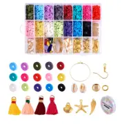 1Box 6mm Flat Round Disc Polymer Clay Beads Heishi Beads Spacer Earrings Making