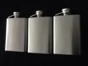 3 FLASK Stainless Steel 3 OZ Screw Cap Liquor Pocket Liquor Whiskey Shot