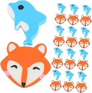 MINAOLULUS 1 Set Cartoon Animal Erasers Cute Fox Dolphin Design Soft Material for Gentle Erasing for Students for Sketching Writing Bulk Erasers for Classroom Rewards