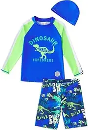 [BALAKEBEI] Boys Two-Piece Swimsuit, Hot Source, Children's Long Sleeve, Sun Protection, Sports, Surfing, Swimsuit, Quick-Drying, Neoprene Swimming Cap