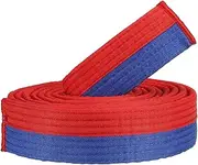 [uxcell] Taekwondo Colored Ranking Belt, 1.6" x9.2Ft 2.8M Polyester Martial Arts Judo Karate Belt for Coach Teaching Practice, Blue-red