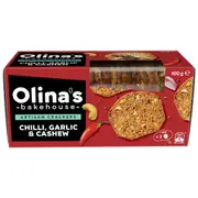 Olina's Bakehouse Artisan Crackers Chilli Garlic & Cashew 100g