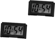 2pcs Car Digital Clock Digital Alarm Clock Tiny Digital Clock Desktop Clock Digital Wall Clock Portable Clock Projection Clock Thermometers Clock Oil Dashboard Clock Plastic Black