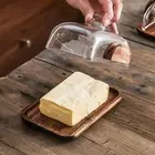 Serving Platter Butter Box with Glass Cover for Appetizer Sushi Dessert
