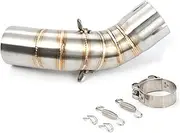 Exhaust Muffler Silencer Pipe Motorcycle Slip-on Exhaust Middle Link Pipe Connect Tube Muffler System with Clamp 51mm for K&awasaki for Z900 for Z 900 2017 2018 2019 Exhaust Tailpipe (Color : 1)