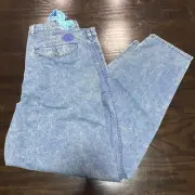 DOCKERS Pants Blue Acid Wash Pleated Front Pants MSRP $79 SZ 32x29