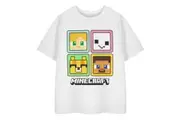 Minecraft Girls Squares Short-Sleeved T-Shirt (White) - UTNS8906