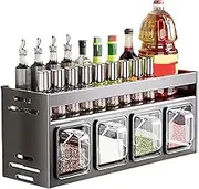 Condiment Holder, Kitchen Condiment Organizer - Condiment Shelf Holder for Wall Mount | Multifunctional Shelf, Large Capacity Condiment Holder for Organizing