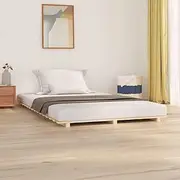 Solid Wood Pine Bed Frame - Queen Size Platform with Wooden Slats, Sturdy Low Profile Base, Fits 153x203 cm Mattress (Mattress Not Included), Modern Design