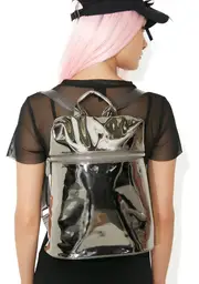 Silver Technoglow Metallic Backpack