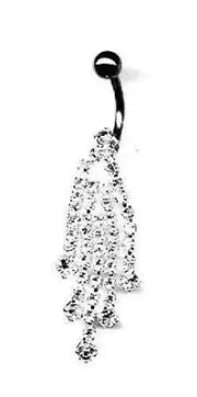 Belly Button Ring Navel Rhinestone Body Jewelry Dangle 14 Gauge