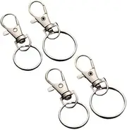 [Tiandiandudu] 4Pcs Metal Swivel Hook Keychain Accessories For Car Keys, House Fixed Pet Hammock, Silver
