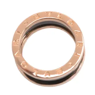 BVLGARI 經典B.ZERO1系列18K玫瑰金螺旋戒指(黑/玫瑰金色)