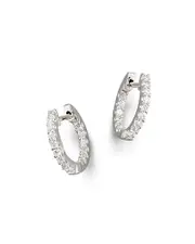 Diamond Inside Out Hoop Earrings in 14K White Gold, 0.30 ct. t. w.