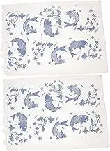 TEHAUX 2 Pcs High Temperature Ceramic Decals Ceramic Transfer Decals Underglaze Transfer Decoration Glaze Underglaze Paper Blue Paper