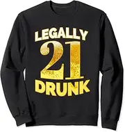 [X.Style] Legally Drunk 21st Birthday Party Beer Drinking Tee Sweatshirt ds1334 Sweater (M) Black