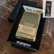 Zippo 08305 Windproof Classic Logo Engraved Brass Lighter + FLINT PACK