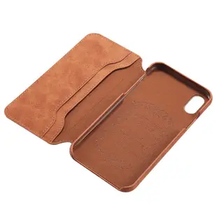 IPhone XS Max XR X 皮革保護套磨砂皮紋定型殼一體式手機套皮套
