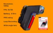 tooocycling Bike Lamp /Rear Facing Camera V2 with 64GB microSD card included