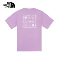 在飛比找PChome24h購物優惠-The North Face北面男女款紫色背部心型九宮格品牌