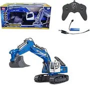 Wheelfun Huina 1/18 RC Toys Gift 13550 11Ch Remote Control Excavator 350° RC Digger 2.4G Radio System Battery Light Sound USB Charger