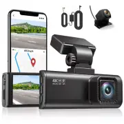 REDTIGER Dash Cam Wifi Dual Dash Camera 4K Front and Rear Free Hardwire Kit