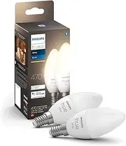 Philips Hue E14 LED Bulb, Warm White (Pack of 2)