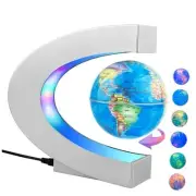 Magnetic Levitating Globe with LED Light, Cool Tech Gift for Men Father Silver