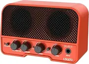 Mini Guitar Amp, LEKATO 2 * 5W Portable Wireless Electric Guitar Amplifier with CLEAN/OVERDRIVER Effects Bluetooth 5.0 Practice Small Amp for Daily Practice and Music Parties (Orange)