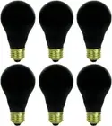 6 Pack 75A A19 Black Light Bulbs, 75W Filament Ceramic Black Bulb, E26, 120V