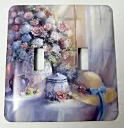 NEW Merlaine's Light 2 Switch Cover Flowers + Hat Style D-ST23 Meredith Moulder