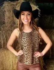 Ladies Western Shirt- FLOWY TANK TOP- LEOPARD