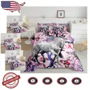 3D Galloping Horses Comforter Set for Kids - Twin Size Adventure Awaits!