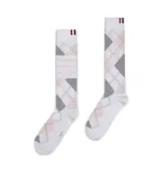 argyle intarsia-knit socks One size White