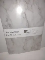 Hard Cover Plastic Case for Macbook Pro 16"- A2141 - White Pink Marble + EXTRA