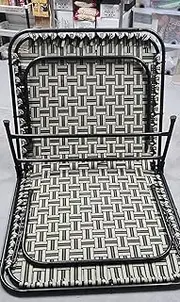 Generic Single Folding Bed - Black, 75" L x 39" W x 30" H, 8 kg, Manja Bed, Portable, Iron Frame