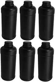 CLISPEED 6pcs Plastic Bottle Liquid Bottles Square Sample Storage Container Containers for Liquids Black Plastic