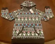 NWT NEW YOUTH COOL SANTA HOLIDAY HOODIE PULLOVER KANGAROO POCKET MEDIUM YM 10/12