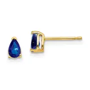 14k Yellow Gold Sapphire Post Earrings