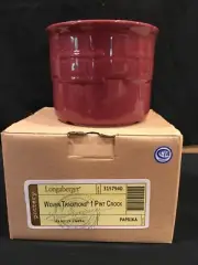 Longaberger WT Pottery Paprika 1 Pint/Salt Crock- NEW/In Org Box/ #3157940