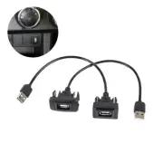 Car Dashboard Flush Mount USB2.0 Panel Extension Cable Adapter for Vigo R-i-