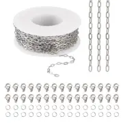 10M/bag Stainless Steel Paperclip Chains DIY Chain Bracelet Necklace Making Kit